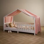 Rideau de lit lian en mousseline 100% coton 125 x 390 cm pour lits cabanes enfants tissu lger et doux ...