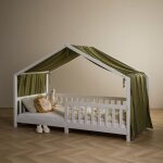 Rideau de lit lian en mousseline 100% coton 125 x 390 cm pour lits cabanes enfants tissu lger et doux ...