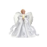 Cime darbre de no�l - traditionnel - ange avec ailes blanches - 25x25cm - d�coration de f�te