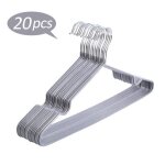 Cintres en m�tal20 pcscintres antid�rapant avec rev�tement en pvc 40cmpeu encombrantspour armoiresgris ...