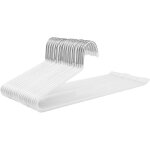 Cintres ouverts pantalon - marque inconnue - mtal - revtement antiglisse pvc - lot de 12 - blanc