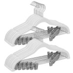 Cintres pour pantalons, lot de 20, en velours, longueur 42, 5 cm, avec pinces rglables, antiglisse, ...