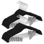 Cintres pour pantalons, lot de 20, en velours, longueur 42, 5 cm, avec pinces réglables, antiglisse, ... Cintres pour pantalons, lot de 20, en velours, longueur 42, 5 cm, avec pinces réglables, antiglisse, ...