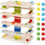 Circuit  billes pour bb piste de course en bois avec 16 balles jeu de boules en bois rampe whirling ...