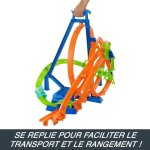 Circuit de voitures - hot wheels - coffret looping - 5 zones de carambolage - 1 voiture incluse - ds ...