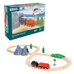 Circuit locomotive  piles  vapeur - brio world - 36017 - circuit en bois - rouge