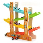 Circuit rampe voiture en bois avec parking toit jeu de course 6 voitures jouet enfant gar�on fille 1?4 ...
