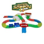 Circuit train blue la loco lightning speedy train lumineux avec rails flexibles modulables et accessoires ...