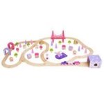 Circuit de train en bois frique 75 pices - blanc - pour enfant - fille - a partir de 3 ans