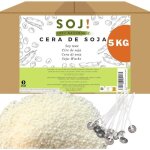 Cire  bougie - soj - 5kg - 100% naturelle - sans ogm - 50 mches offertes