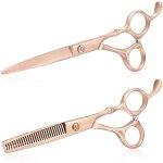 Ciseaux de coiffure - professionnel - 6 pouces - inox - or rose - pour tous types de cheveux