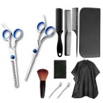 Ciseaux coiffure set 11pcs kit ciseaux de coiffure professionnel acier inoxydable de ciseaux coupe - ...
