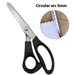 Ciseaux de couture zig zag - circular arc 5mm - 23. 5cm - acier inoxydable - noir - artisanat du cuir ...