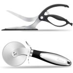 Ciseaux  pizza - scizza - noir - lame en acier inoxydable - qualit alimentaire - coupe prcise