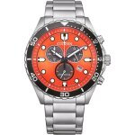 Montre - citizen - eco - drive sporty aqua at2560 - 84x - quartz - 43 mm - acier inoxydable - orange