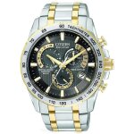Montre - citizen - at4004?52e - chronographe - acier inoxydable - cadran noir