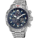 Montre - citizen - jy8100 - 80l - analogique - titane - cadran bleu