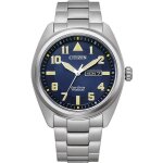 Montre hommes citizen eco - drive analogique bracelet titane argent bm8560 - 88le