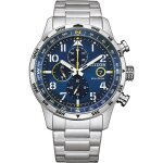 Montre hommes citizen eco - drive chronographe bracelet acier inoxydable argent ca0790 - 83l