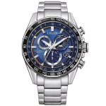Montre hommes citizen eco - drive chronographe bracelet acier inoxydable argent cb5914 - 89l