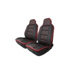 Pour citroen 2 housses si�ge noir auto en cuir et tissu fil rouge
