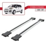Pour citroen c3 picasso 2009 - 2017 barres de toit fly modle railing porte - bagages de voiture - gris ...