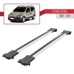 Pour citroen nemo 2007 - 2024 barres de toit fly modèle railing porte - bagages de voiture - gris Pour citroen nemo 2007 - 2024 barres de toit fly modèle railing porte - bagages de voiture - gris