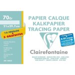 Pochette calque - claire fontaine - 21x297 cm - 12 feuilles + 3 gratuites - 70 / 75g - blanc