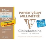 Pochette vlin millimtr - claire fontaine - 21x297 cm - 12 feuilles + 3 gratuites - 90 g - mixte