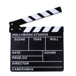 Clap de cinma en bois - no name - 30x26 cm - blanc - noir - intrieur