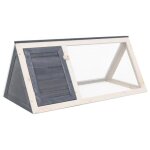 Clapier - vidaxl - convient aux lapins - gris - bois - 98 x 50 x 41 cm