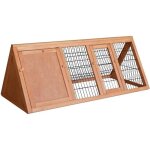 Wiltec clapier triangulaire ? 1180 x 500 x 450 mm ? bois épicéa ? avec Wiltec clapier triangulaire ? 1180 x 500 x 450 mm ? bois épicéa ? avec