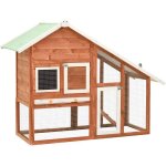 Clapier rouge cages pour petits animaux garden poulailler en bois 140x63x120 cm bois de sapin massif ...