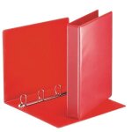 Classeur 4 anneaux esselte rouge en carton personnalisable avec pochette de rangement