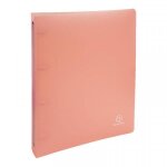 Classeur - a4 + - polypro - 4 anneaux - corail - chromaline - exacompta