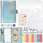 Classeur a6 - budget planner - pu cuir - 44 pcs - vert