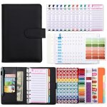 Classeur budget a6 lot de 79 classeur enveloppe budget en pu cuir pour stockage de cartes budget planner ...
