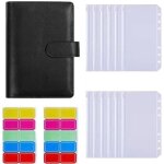 Classeur de budget a6 organisateur en cuir pu enveloppes de factures de trsorerie carnet de planificateur ...