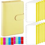 Classeur budget a6 en pu cuir badve 6 trous budget planner couverture avec 10pcs enveloppe budget 2pcs ...