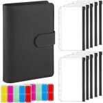 Classeur budget a6 en pu cuir badve 6 trous budget planner couverture avec 10pcs enveloppe budget 2pcs ...