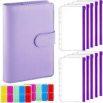 Classeur budget a6 en pu cuir badve 6 trous budget planner couverture avec 10pcs enveloppe budget 2pcs�tiquett ...