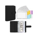 Classeur budg�taire a6 cuir pu noir - organisateur financier avec 12 enveloppes zipp�es et �tiquettes ...
