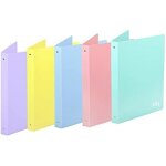 Classeur - carchivo - a4 - plastique polypropylne - 4 anneaux - bleu pastel