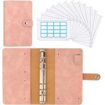 Classeur portfolio a6 en pu cuir porte documents multifonctionnel pochettes transparentes zippes dossier ...