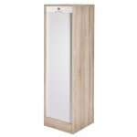 Classeur � rideau 8 tablettes 1 kit dossiers serrure l 414 h 1404 p 44 cm - ch�ne + rideau blanc - l ...