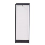 Classeur � rideau - blanc - 104 cm - 5 �tag�res - fermeture � cl� - eco - con�u