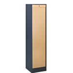 Classeur  rideau bois - anthracite - htre - hauteur 170 cm - 10 tablettes - certification pefc
