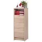 Classeur  rideau chne 6 niches l 37. 8 h 103. 8 p 38. 4 cm - chne naturel - l 37. 8 x l 38. 4 x h ...