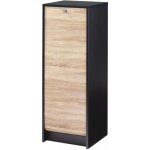 Classeur à rideau - chêne naturel - noir bicolore - 104 cm - 5 etagères - fermeture à clé Classeur à rideau - chêne naturel - noir bicolore - 104 cm - 5 etagères - fermeture à clé