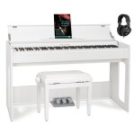 Classic cantabile dp - s1 wm piano numrique blanc mat set avec banquette et casque